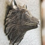 Lobo Decoración Gesso Pan de Plata