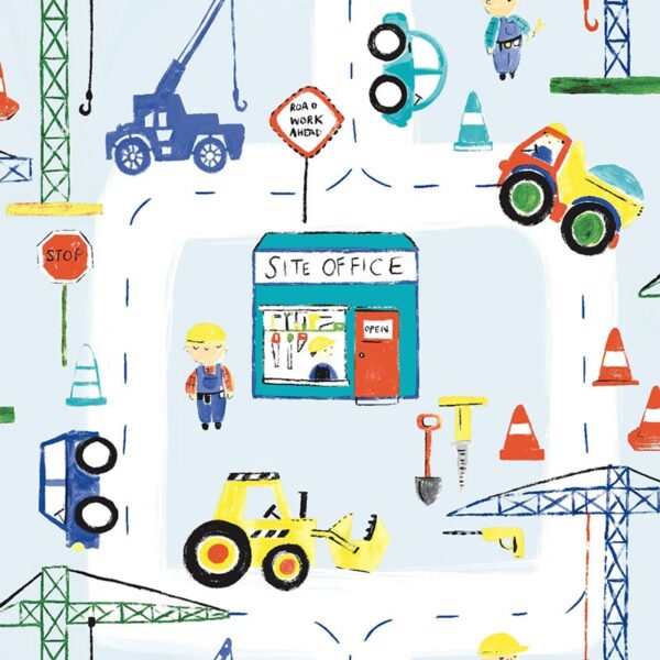 Papel de Pared Make Believe - Roadworks Ahead Blue 11051