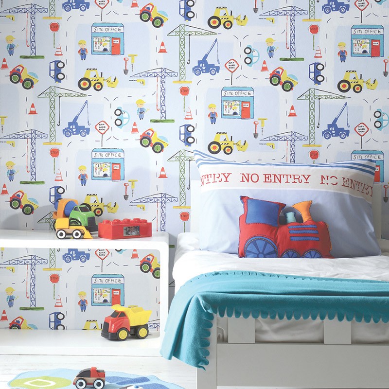 Papel de Pared Make Believe - Roadworks Ahead Blue 11051