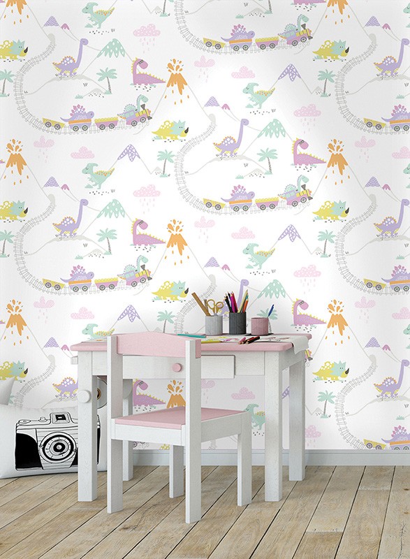 Papel de Pared Make Believe - Dino Town Multi 12530