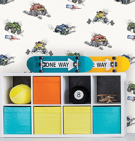 Papel de Pared Make Believe - Monster Trucks Multi 12510