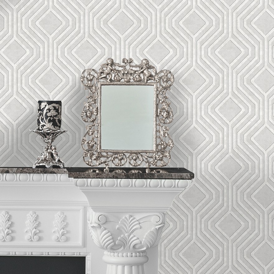 Papel de pared Geo Sequins Grey