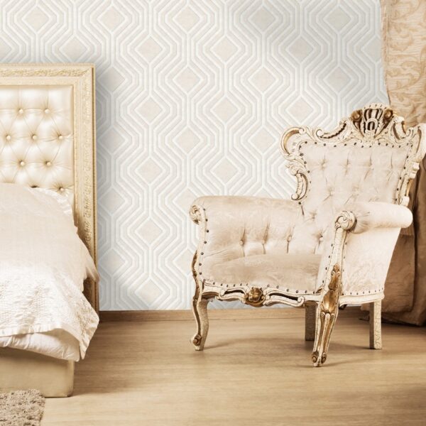 Papel de pared Geo Sequins Cream