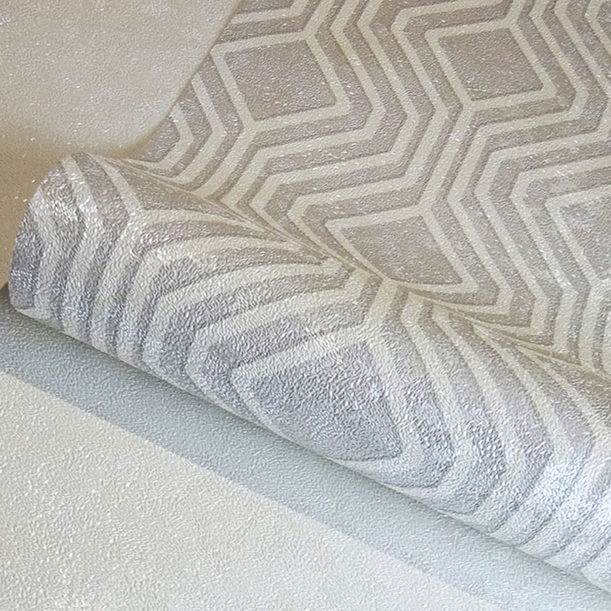 Papel de pared Geo Sequins Grey