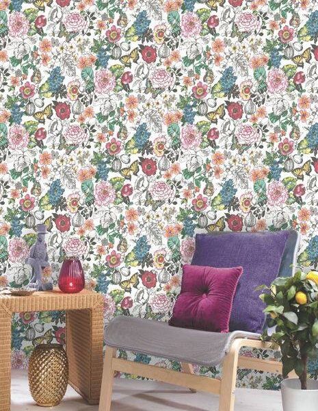 Papel de Pared Acorus White Multi
