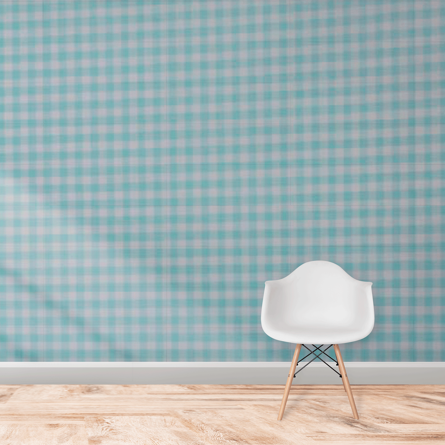Papel de pared Gingham Mint 11090