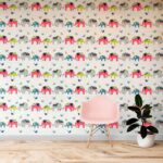 Papel de pared Trunkety red/lime/blue 11031