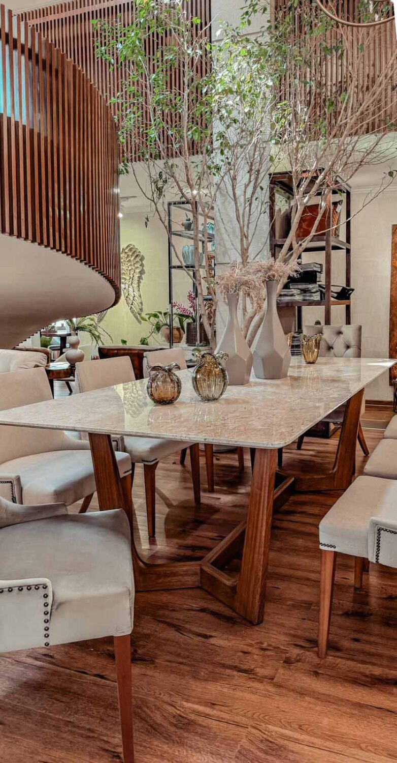 mesa comedor traventino