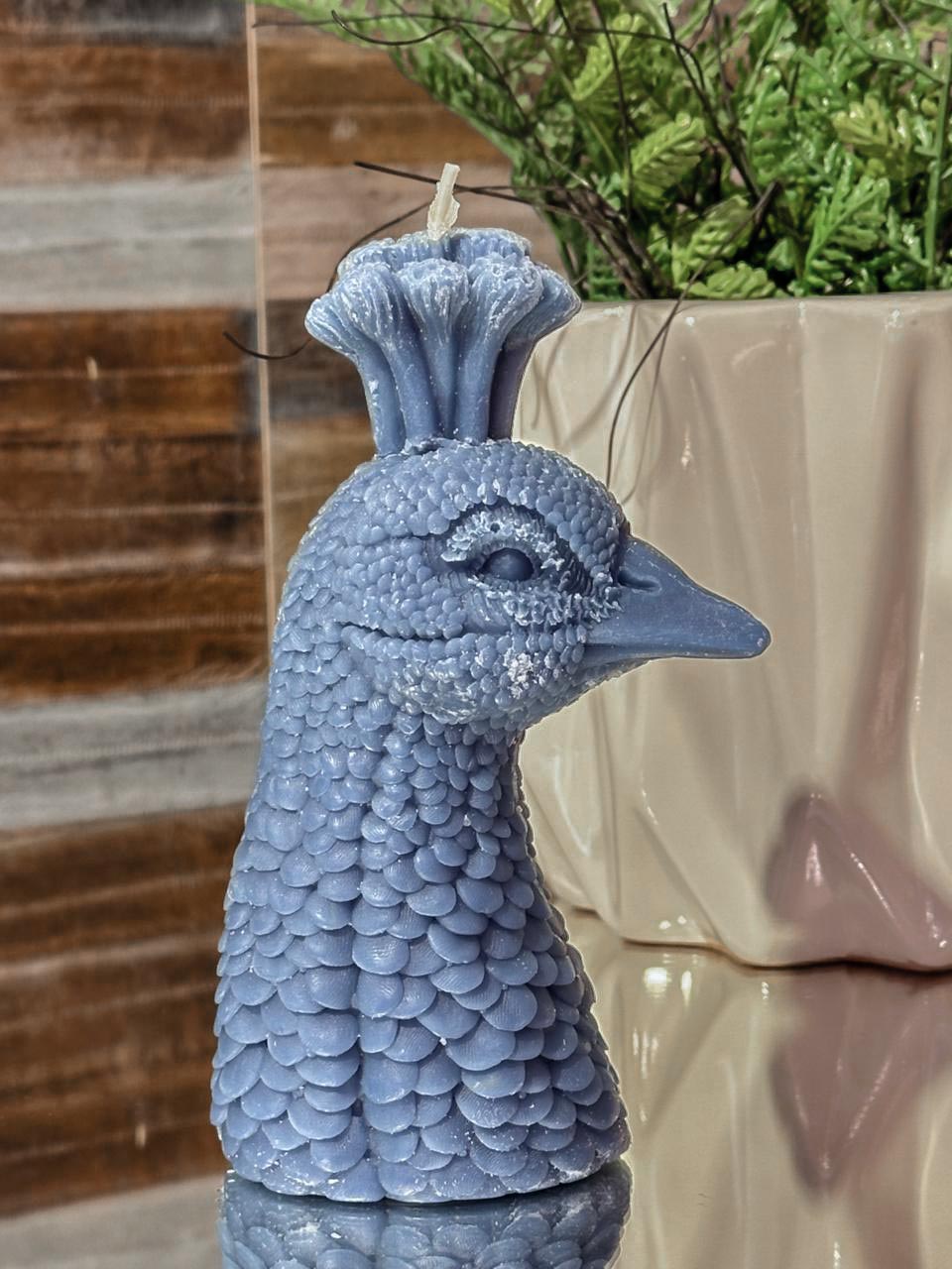 adorno escultura vela pavo
