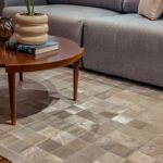 alfombra patchwork cuero