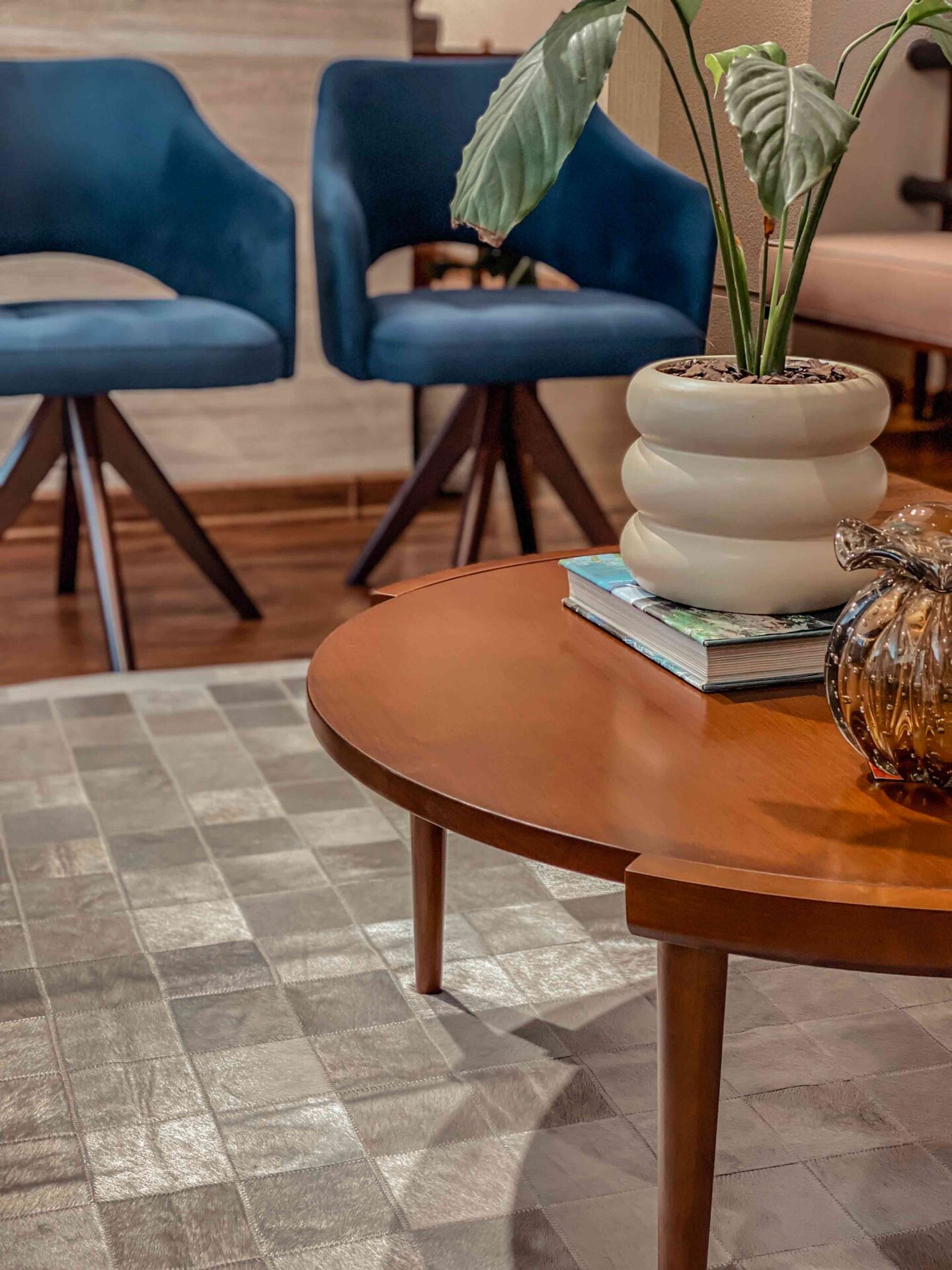 alfombra patchwork cuero