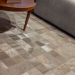 alfombra patchwork cuero