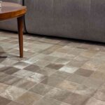 alfombra patchwork cuero
