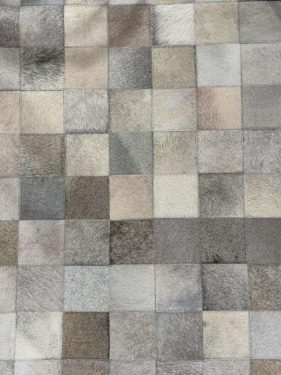 alfombra patchwork cuero