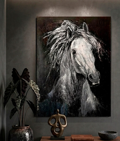 cuadro white horse