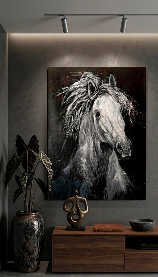 cuadro white horse