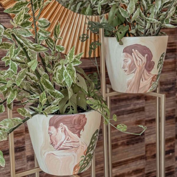 set de maceta con soporte
